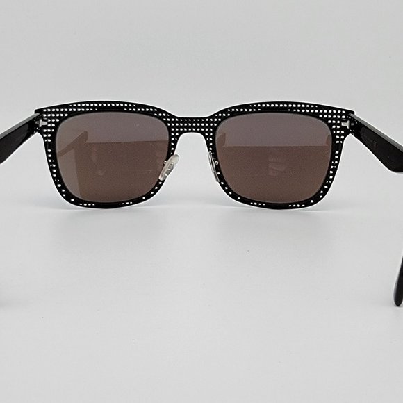 Marc by Marc Jacobs Black Perforated Frame Sunglasses with Blue Mirror Lenses Marc by Marc Jacobs MMJ436/S Black Frame Blue Mirror Lens  main image 4